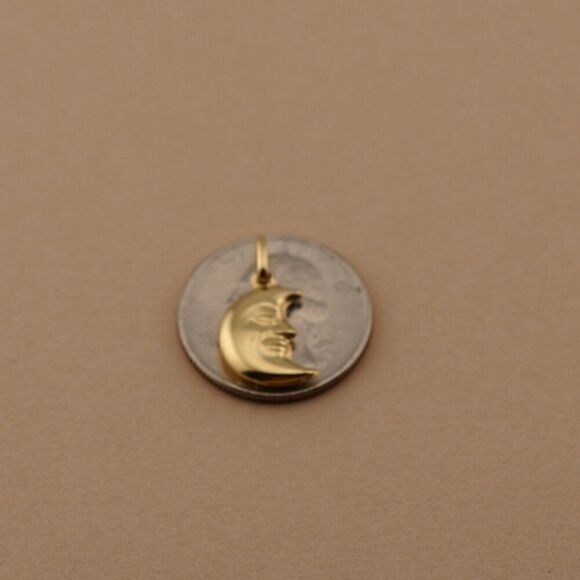14k Real Gold Halfmoon Charm | Halfmoon Pendant | Birthday Gift | Timeless Gift - Picture 5 of 5